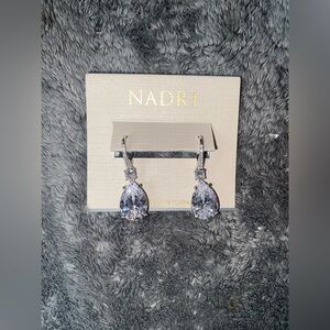 BNWT Nadri Rhodium Crystal Teardrop Earrings $85